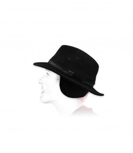 fedora negro protección orejas fedora negro protección orejas